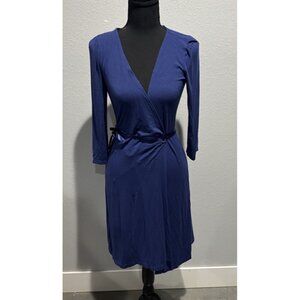 Express Blue Wrap Dress w/Exposed Front Zipper Sz XS